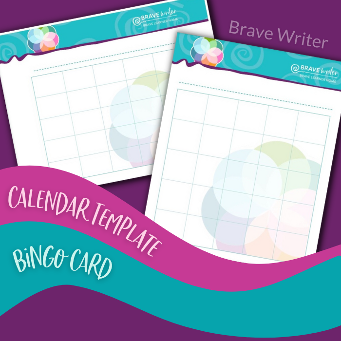 Calendar Template Bingo Card