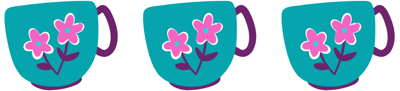 Tea with Julie teacups insert pink flowers