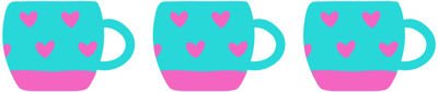 Tea with Julie teacups insert pink hearts